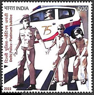 India 2022 New Delhi Police Job, Helping Blind, Disabled, Handicap, Car, Road Safety, Mask MNH As Per Scan - Andere & Zonder Classificatie