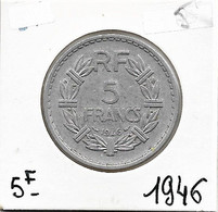 5 Francs  "Lavrillier" 1946 Alu     TTB+ - 5 Francs