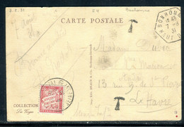 Taxe Du Havre Sur Carte Postale De Bonhomme En 1931 - D 225 - 1859-1959 Storia Postale