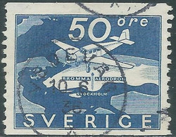 1936 SVEZIA POSTA AEREA USATO AEREOPORTO DI BROMMA - RB25-10 - Used Stamps