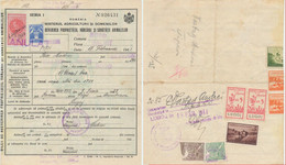 Romania 1941 Lugoj Animals Trade Document With 2x 5 Lei County Commerce Chamber Revenue Stamps - Revenue Stamps