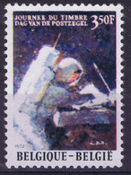 Belgium Space 1972 Apollo 15. Stamp Day. First Canceling On The Moon. - Andere & Zonder Classificatie