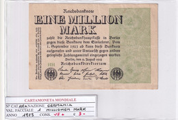 GERMANIA WEIMAR 1 MILLION MARK 1923 P 102A - 1 Million Mark