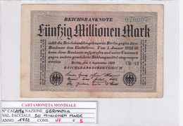 GERMANIA WEIMAR 50 MILLIONEN MARK 1922 P 109E - 50 Millionen Mark