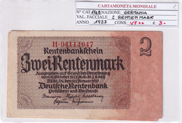 GERMANIA WEIMAR 2 RENTEN MARK 1937 P 174B - 2 Rentenmark