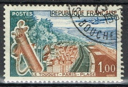 FR VAR 53 - FRANCE N° 1355 Obl. Variété REPUBLIQUE FRANCAISE En Vert - Gebraucht