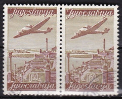 YU403 – YOUGOSLAVIA – AIRMAIL - 1947 – PLANE OVER CITIES – Y&T # 17A/B USED - Poste Aérienne