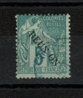 Réunion  - Surchargé  REUNON (1891) - 5c Vert N°20 - Usati