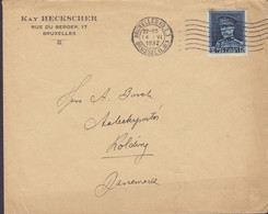 Belgium KAY HECKSCHER, BRUXELLES (Q.L.) 1932 Cover Lettre KOLDING Denmark 1.75 Fr. Montenez - 1929-1941 Grande Montenez