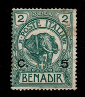 0370- SOMALIA - BENADIR - 1906-1907 - SC#: 11 - MH - ELEPHANT - SURCHARGE - Somalie