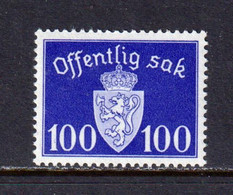 NORWAY - 1939-47 Official  100o Never Hinged Mint - Dienstmarken