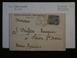 BJ16  FRANCE BELLE LETTRE PERFORé 1995 CHARLEVILLE A OLORON   +SAGES 15C PERFIN  + AFFRANC. PLAISANT + - Covers & Documents