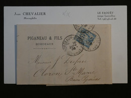 BJ16  FRANCE BELLE LETTRE PERFORé 1996 BORDEAUX  A OLORON   +SAGES 15C PERFIN  + AFFRANC. PLAISANT + - Storia Postale