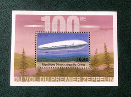 Congo DRC 2001 - The 100th Anniversary Of The First Passage Of A Zeppelin Airship (2000). - Autres & Non Classés