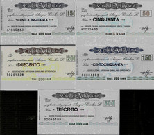 ITALIE – Credito Artigiano (1976/1977) – Lot De 5 Billets : 50, 150 (2 Billets à Ordre Différents) , 200 Et --> - [ 4] Provisional Issues