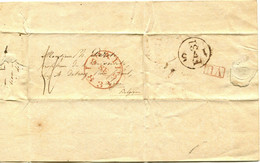1831 Letter From England To Liege (Belgium) With Large Content - Many Marks In BROWN !! RR VU TRANSIT Boxed Cancel !! - ...-1840 Precursores
