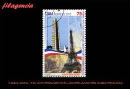 USADOS. CUBA. 2012-24 110 ANIVERSARIO DE LAS RELACIONES DIPLOMÁTICAS CUBA-FRANCIA - Used Stamps