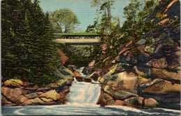 New Hampshire White Mountains Franconia Notch Flume The Pool And Sentinel Pine Bridge Curteich - White Mountains