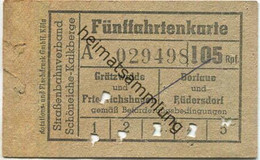 Deutschland - Strassenbahnverband Schöneiche Kalkberge - Fünffahrtenkarte 105Rpf. - Grätzwalde Und Friedrichshagen Oder - Europe
