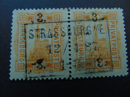 Rare Paire Du N°. 49 Oblitéré (catalogue De L'ASPAL) Des Postes Locales De Strasbourg - Oblitérés