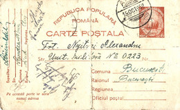 ROMANIA 1952 REPUBLIC COAT OF ARMS POSTCARD STATIONERY - Cartas & Documentos