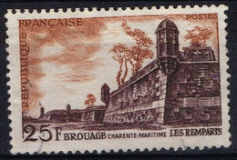 FR VAR 66 - FRANCE N° 1042 Obl. Brouage Variété Chiffre 5 Blanc - Oblitérés