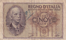 ITALIA 5 LIRE 1940 XVIII CAT. 13A - Italië– 5 Lire