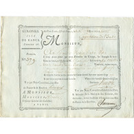 France, Traite, Colonies, Isle De France, 6312 Livres, Expédition De L'Inde - ...-1889 Anciens Francs Circulés Au XIXème