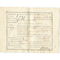 France, Traite, Colonies, Isle De France, 10000 Livres, Expédition De L'Inde - ...-1889 Francs Im 19. Jh.