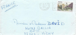 ANDORRE -  TIMBRES N° 161   -  CROIX GOTHIQUE  -    -  SEUL SUR LETTRE  - 1972 - Storia Postale