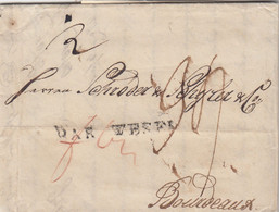 LETTRE. FE 1803. DANZIG POUR BORDEAUX. PAR WEZEL 34 Sols - 1794-1814 (Französische Besatzung)