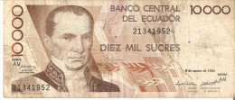 BILLETE DE ECUADOR DE 10000 SUCRES DEL 8 DE AGOSTO DEL 1995 (BANKNOTE) - Ecuador