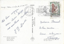 ANDORRE  - TIMBRE N° 267 -    ECUREUIL    -  TARIF DU 19 03 78  -   -  SEUL SUR LETTRE  - 1978 - Briefe U. Dokumente