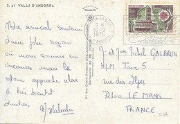 ANDORRE  - TIMBRE N° 269 -    EUROPA   -  TARIF DU 2 08 76  -   -  SEUL SUR LETTRE  - 1978 - Covers & Documents