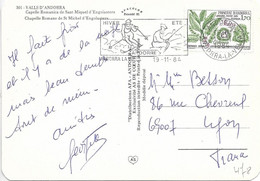 ANDORRE  - TIMBRE N° 331 -   FLORE  -   TARIF DU 01 07 84   -  SEUL SUR LETTRE  - 1984 - Briefe U. Dokumente