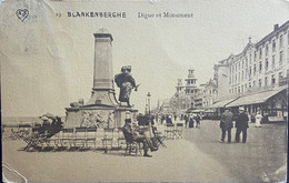 Blankenberge Zeedijk En Het Monument Gelopen 1911 - Blankenberge