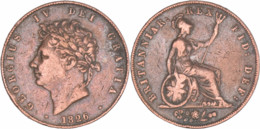 Grande-Bretagne - 1826 - 1/2 Penny - George IV - 28 Mm - QUALITE - 12-109 - C. 1/2 Penny