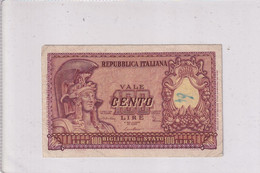 ITALIA 100 LIRE 1951 CAT. 24B - 100 Lire