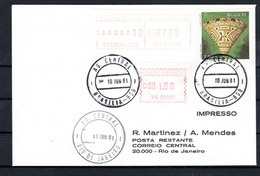 Atm  Frama Vignettes Minr 2.1 D Und 3.1 D On Fdc Brasilien Brasilia  Compared With Michel Farbenführer - Franking Labels