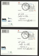 Portugal 2 Carte Entier Postal Forum International De L'eau 2014 Cachet Lisbonne 2 Postal Stationery Water Forum Lisbon - Acqua