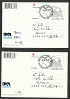 Portugal 2 Carte Entier Postal Forum International De L'eau 2014 Cachet Lisbonne 2 Postal Stationery Water Forum Lisbon - Wasser