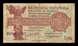 España Spain 1 Peseta República 1937 Pick 94 BC/MBC F/VF - 1-2 Peseten
