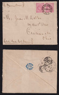 Brazil Brasil 1893 Cover 2x 100R Cabecinha RIO X CINCINNATI USA - Lettres & Documents