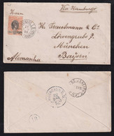 Brazil Brasil 1896 Cover 200R Madrugada JOINVILLE X MÜNCHEN Bavaria Germany - Storia Postale