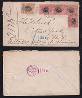 Brazil Brasil 1897 Registered Cover PERNAMBUCO X NEW YORK USA - Covers & Documents
