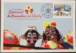 O) BRAZIL, BRAPEX, NATIONAL PHILATELIC EXHIBITION, PERNAMBUCO, PERNAMBUCO CARNIVAL NO LIBERTY, MAXIMUM CARD - Maximumkaarten