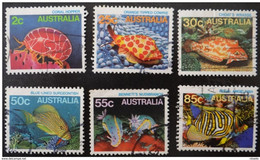 LOTE 1527  ///  (C125) Australie, Série Complète YT 865/870 Oblitérée , Faune Marine Poissons   //   CATALOG/COTE: 4,50€ - Usati