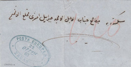 Egypt POSTA EUROPEA - ZAGASIK Type 5 In Blue, Cover October 1863 To Alexandria, Ex Collection Provera (ae81) - Préphilatélie