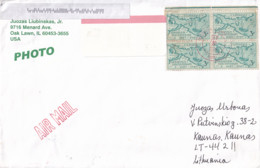 USA 2008 Postal Cover OAK LAWN Illinois Kaunas Lithuania - Cartas & Documentos