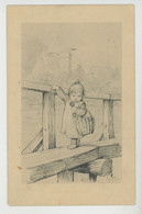 Illustrateur HERMANN KAULBACH - Jolie Carte Fantaisie Fillette Avec Panier Sur Pont De Bois " Hausmütterschen " - Kaulbach, Hermann